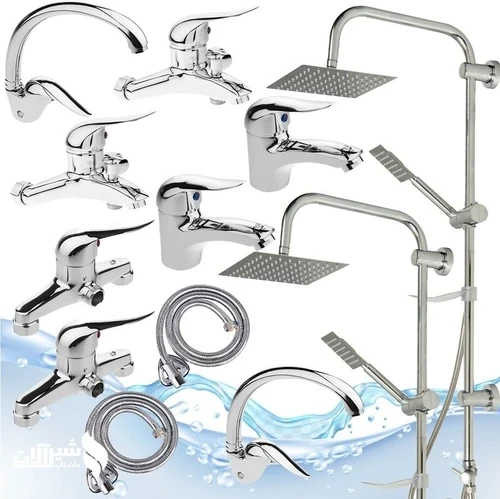 ست12تکه کروم به همراه علم دوش استیل